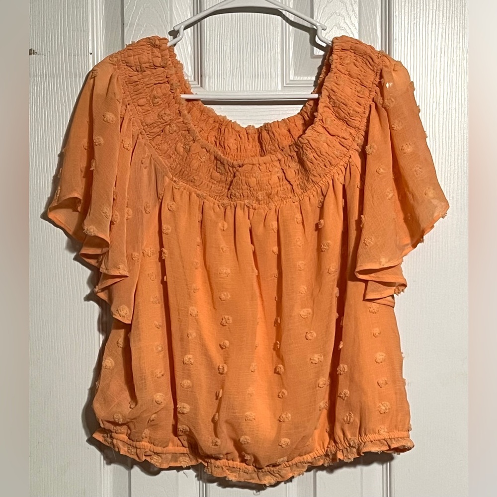 Cato Orange Textured Blouse